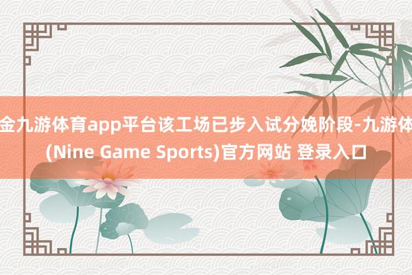 现金九游体育app平台该工场已步入试分娩阶段-九游体育(Nine Game Sports)官方网站 登录入口