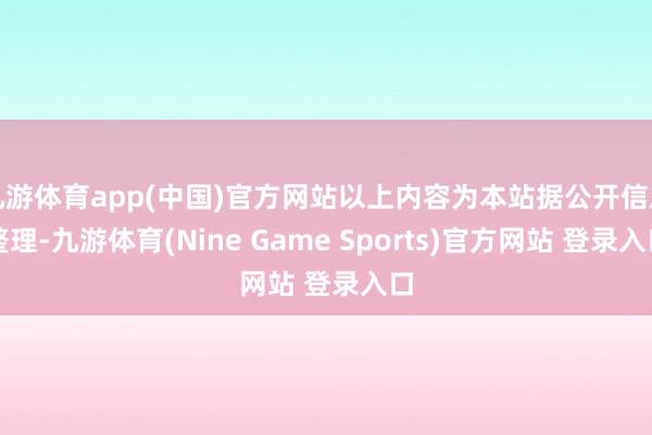 九游体育app(中国)官方网站以上内容为本站据公开信息整理-九游体育(Nine Game Sports)官方网站 登录入口