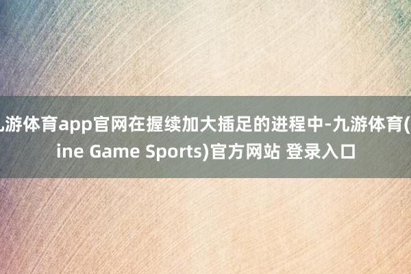 九游体育app官网在握续加大插足的进程中-九游体育(Nine Game Sports)官方网站 登录入口
